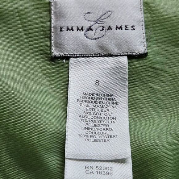 Emma James Blazer Size 8 Green Front Buttons With Pockets 3/4 Sleeves - Picture 8 of 11